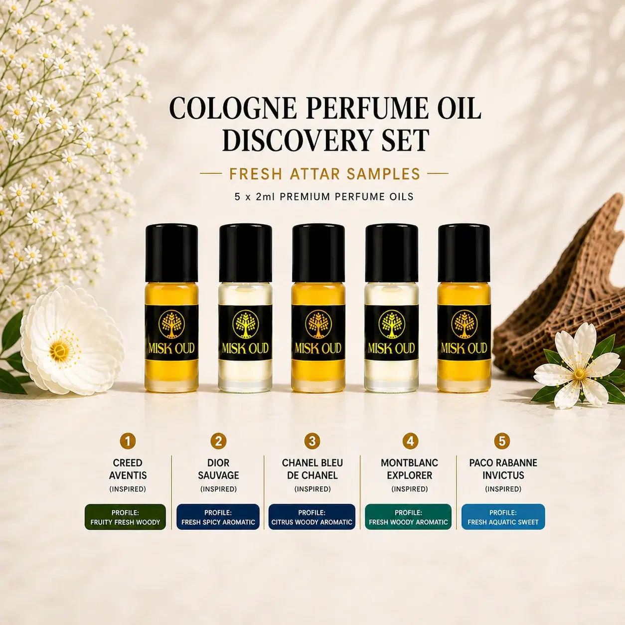 Cologne Perfume Oil Discovery Set – Fresh Attar Samples