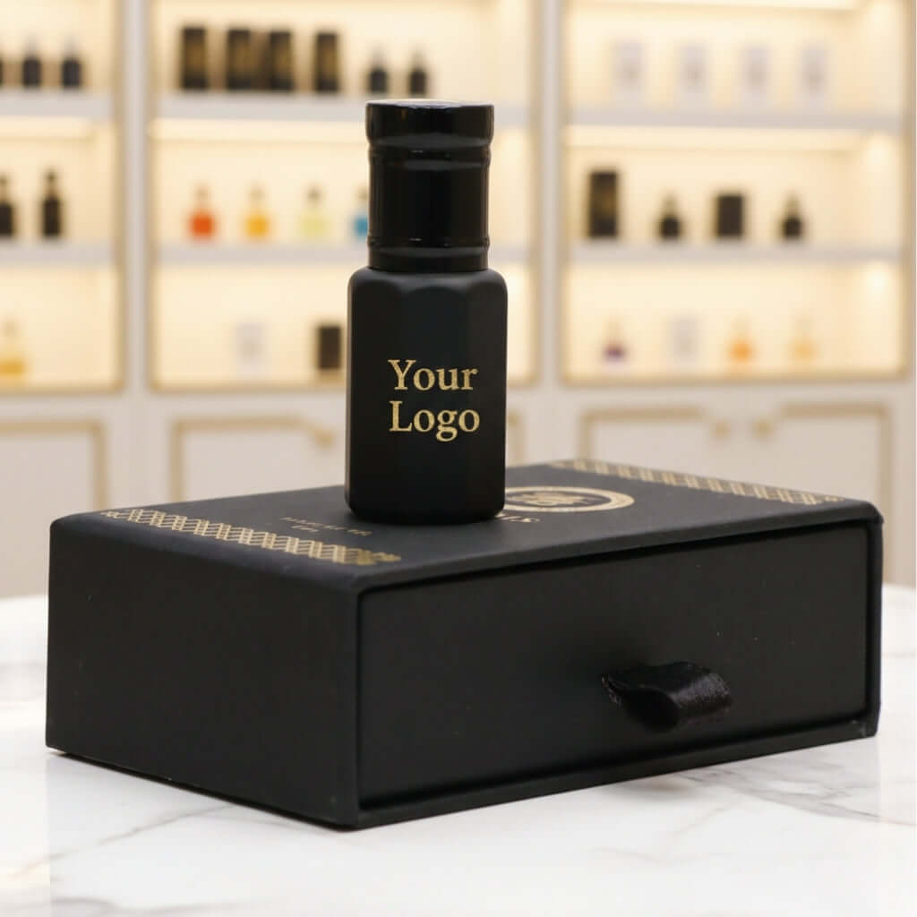 Custom black perfume oil bottles – premium black packaging for fragrance oil brands