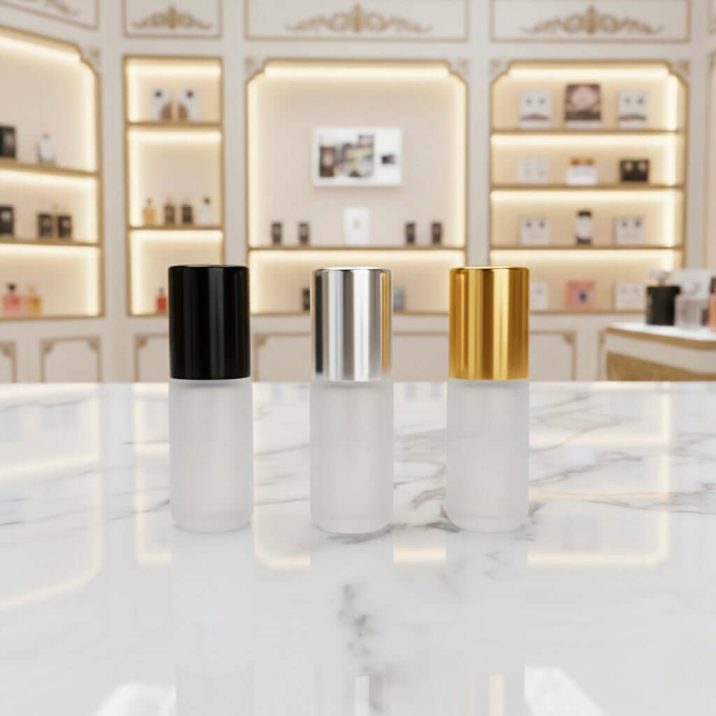 frosted perfume oil bottles luxury refillable attar bottles UK