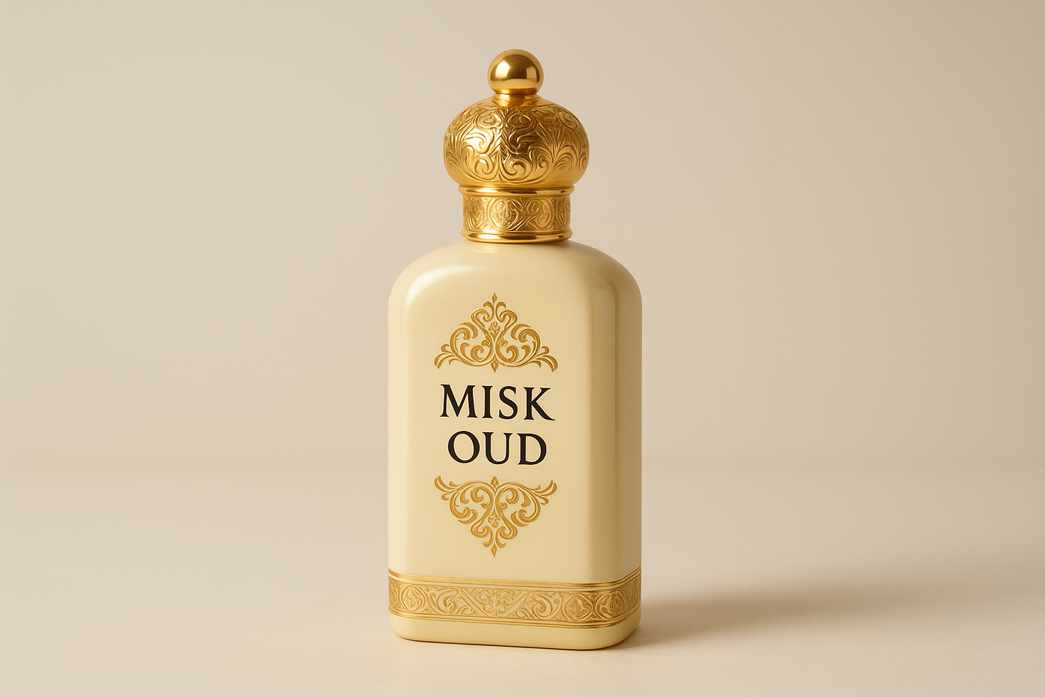 keep this bottle same but make the attar into MISK OUD label