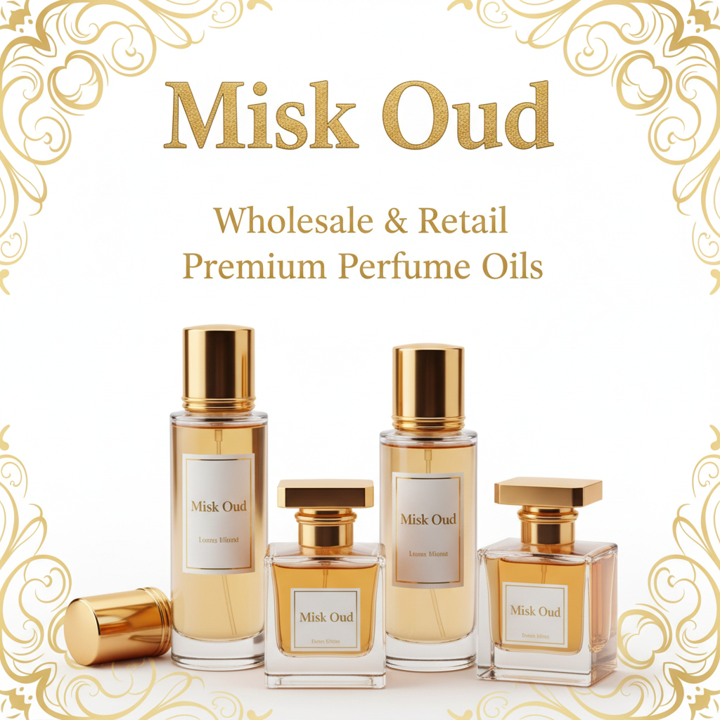 make a thumbnail for social media sharing. include the name and tell about wholesale and retail premium perfume oil