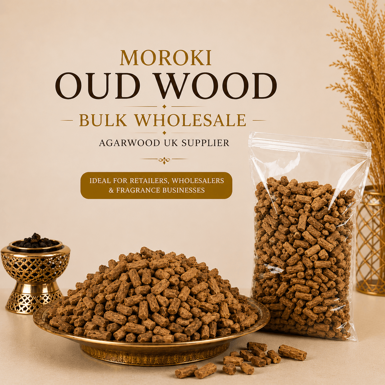Moroki Oud Wood Bulk Wholesale Agarwood UK Supplier